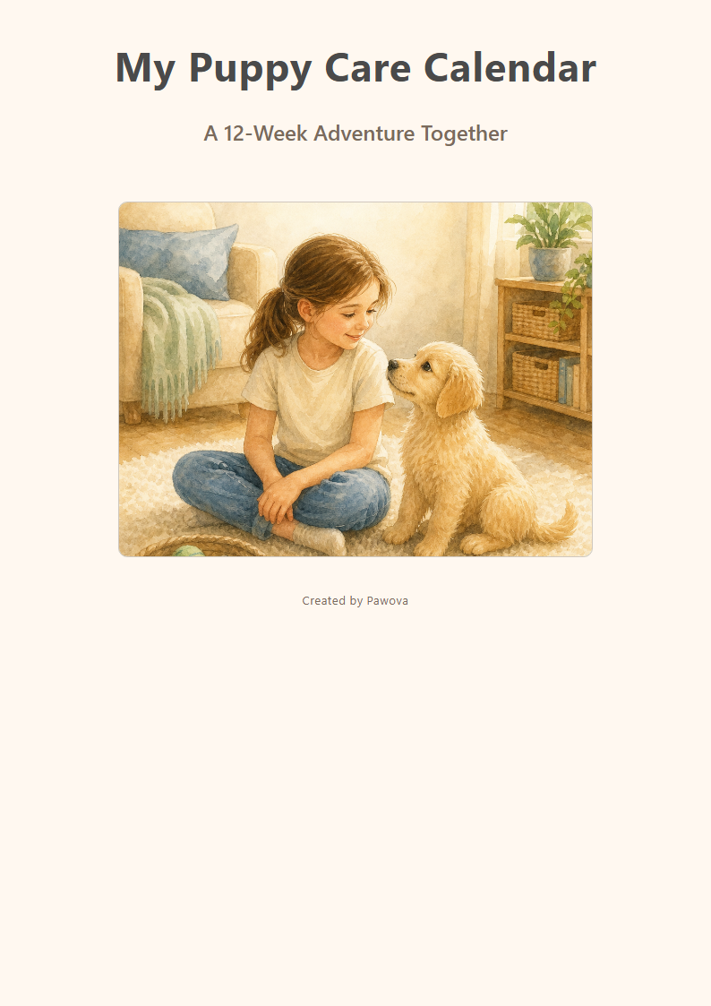 My Puppy Care Calendar cover