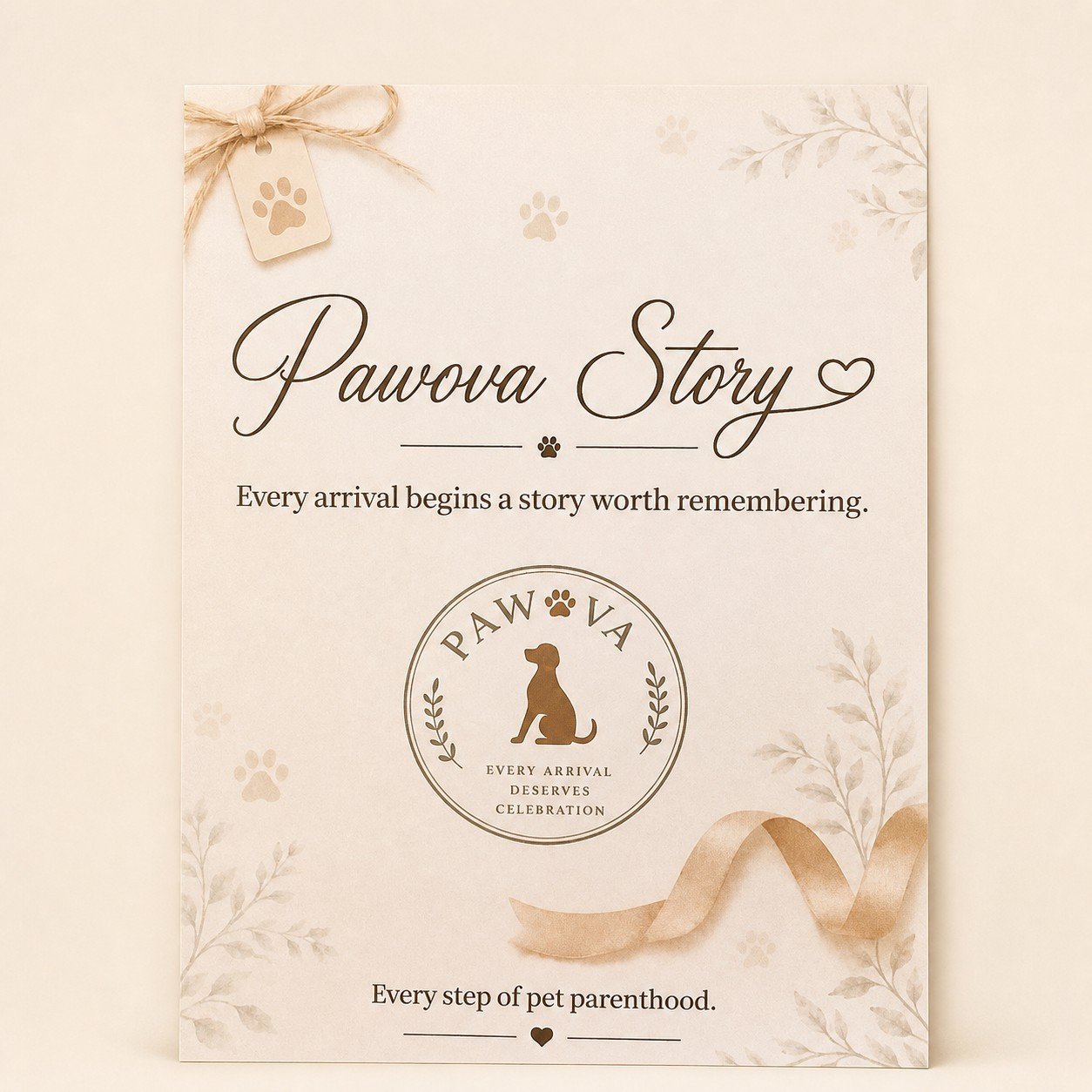 Pawova Story card, included with every kit